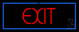 Red Exit With Blue Border Neon Sign