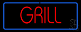 Red Grill With Blue Border Neon Sign