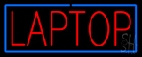 Red Laptop Repair With Blue Border Neon Sign