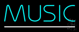Turquoise Music White Line Neon Sign