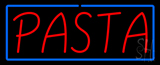 Red Pasta With Blue Border Neon Sign