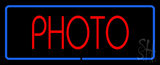 Red Photo Blue Border Neon Sign