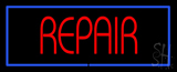 Red Repair Blue Border Neon Sign