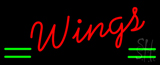 Red Cursive Wings Neon Sign