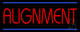 Red Alignment Blue Lines Neon Sign