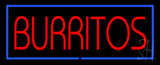 Red Burritos With Blue Border Neon Sign