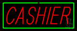 Cashier With Green Border Neon Sign