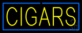 Yellow Cigars With Blue Border Neon Sign