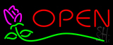 Open Rose Neon Sign