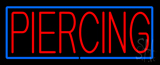 Red Piercing Blue Border Neon Sign