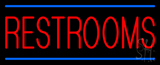 Red Restrooms Blue Lines Neon Sign
