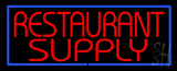Red Restaurant Supply With Blue Border Neon Sign