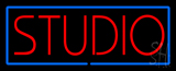 Red Studio Blue Border Neon Sign