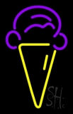 Yellow Purple Ice Cream Logo Neon Sign