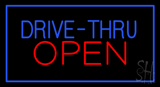 Blue Drive Thru Red Open Animated Neon Sign