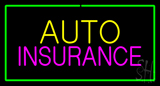 Auto Insurance Green Border Neon Sign