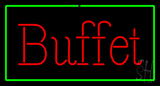 Buffet Rectangle Green Neon Sign