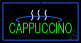 Cappuccino Logo Rectangle Blue Neon Sign