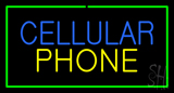 Cellular Phone With Green Border Neon Sign