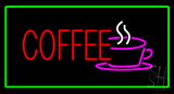 Red Coffee With Green Border Animated Neon Sign