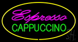 Espresso Cappuccino Oval Yellow Neon Sign