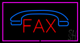 Fax With Logo And Pink Border Neon Sign