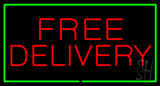 Free Delivery Rectangle Green Neon Sign