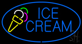 Oval Blue Ice Cream Neon Sign