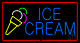 Blue Ice Cream With Red Border Animated Neon Sign