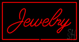 Jewelry Cursive Rectangle Red Neon Sign