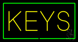 Keys Rectangle Green Neon Sign