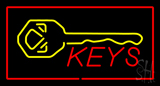Keys Logo Rectangle Red Neon Sign