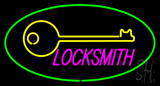 Locksmith Logo Oval Green Neon Sign