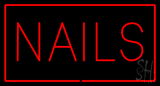 Red Nails With Red Border Neon Sign
