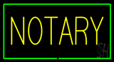 Yellow Notary Green Border Neon Sign