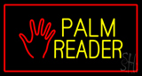 Palm Reader Logo Red Rectangle Neon Sign