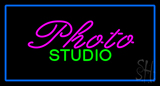 Photo Studio Blue Rectangle Neon Sign