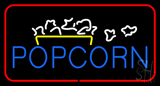 Popcorn Logo Red Rectangle Neon Sign