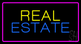 Real Estate Pink Border Animated Neon Sign