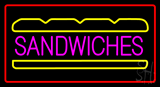 Sandwiches Animated Red Border Neon Sign