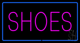 Shoes Rectangle Blue Neon Sign