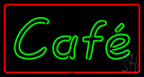 Cafe Rectangle Red Neon Sign