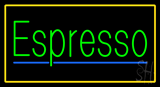 Green Espresso With Yellow Border Animated Neon Sign