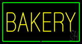 Yellow Bakery Rectangle Green Neon Sign