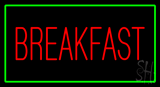 Red Breakfast With Green Border Animated Neon Sign