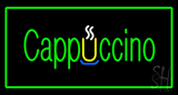 Cappuccino Rectangle Green Neon Sign