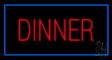 Red Dinner Rectangle Blue Neon Sign