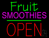 Fruit Smoothies Block Open Green Line Neon Sign