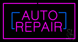 Auto Repair Rectangle Purple Neon Sign
