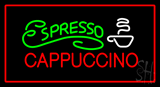 Espresso Cappuccino With Red Border Animated Neon Sign